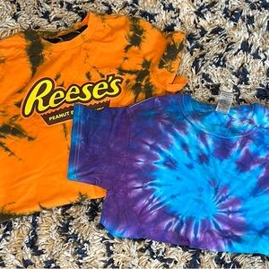 2 tie-dyed t-shirts, youth small & medium
